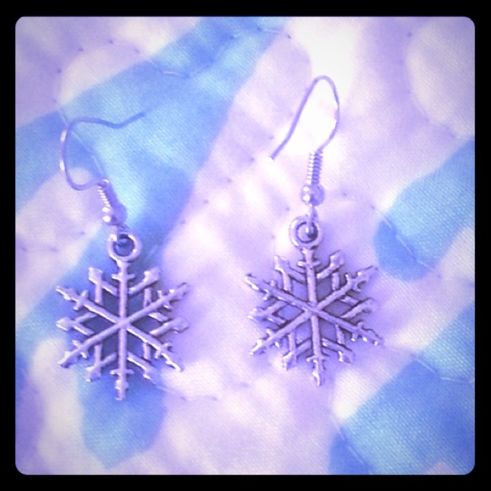 3/$15 Snowflake silver earrings. Free gift!